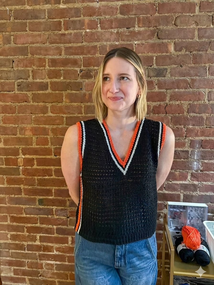 Courtside Vest Basketball Jersey Knitting Pattern